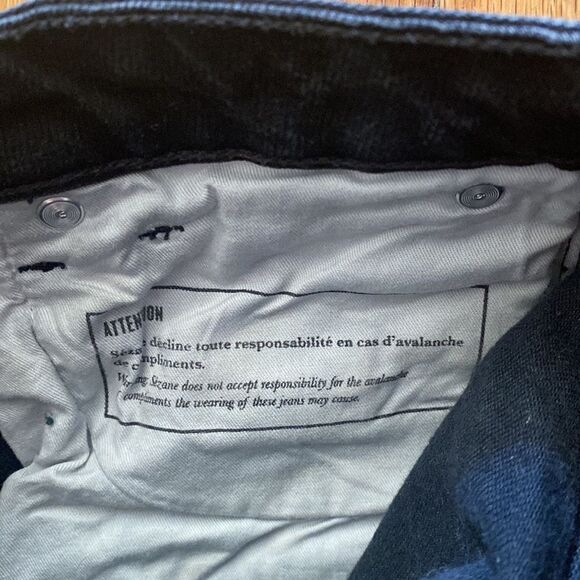 Sezane sz 25 black denim jean grear pre owned condition tapered ankle 27” inseam - Picture 5 of 5